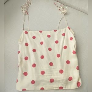Reformation Pink and Cream Polka Dot